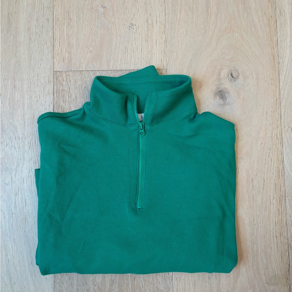 Garage Women's Green Quarter Zip Long Sleeve